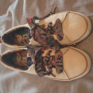 Sperry Seacycled Shoes with Floral Laces